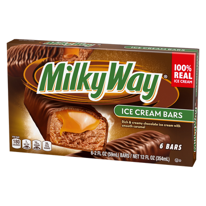 MILKY WAY Caramel and Chocolate Ice Cream Bars, 6 Pack, 2 Oz Bars