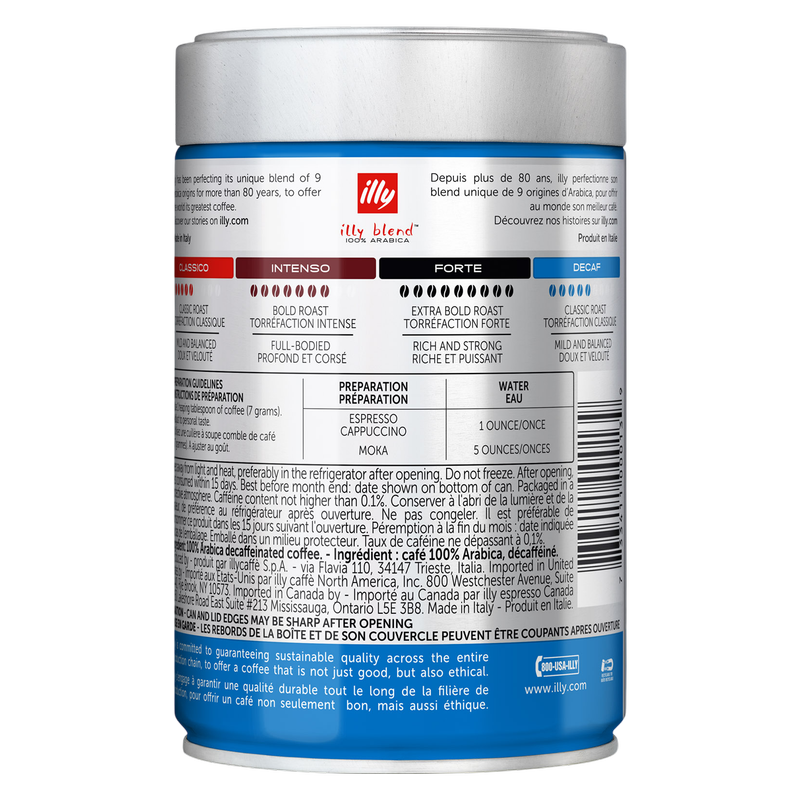 Illy Decaf Ground Espresso Coffee 8.8oz Can