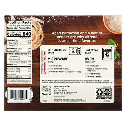 Stouffer's Fettucini Alfredo Frozen Meal 11.5oz