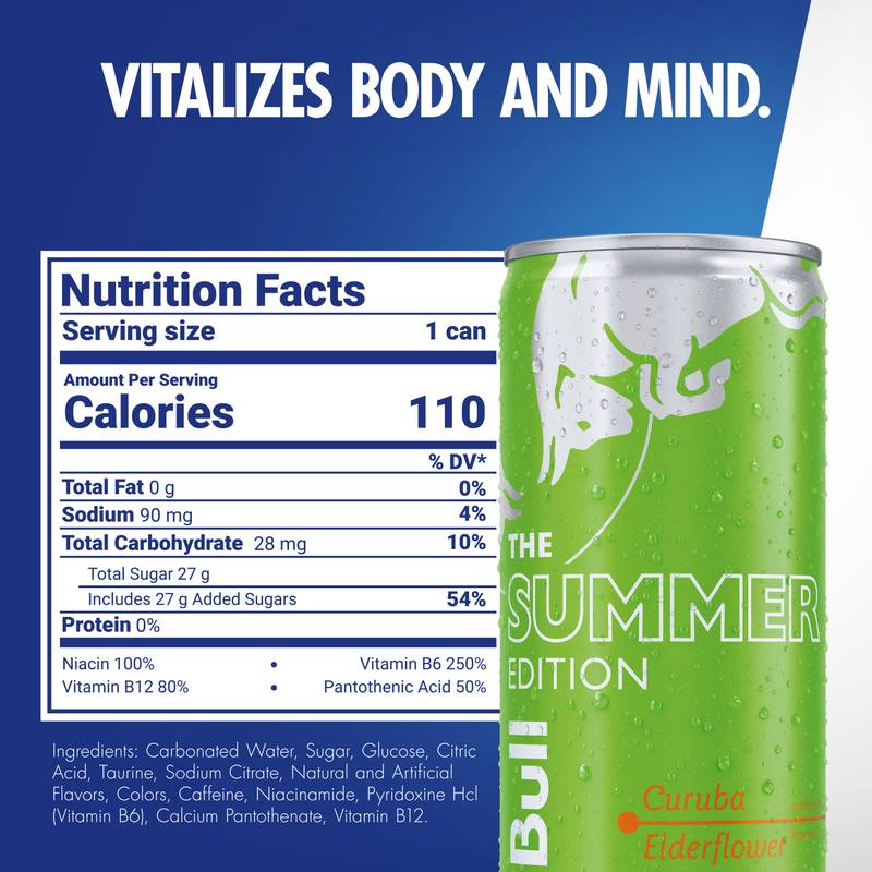 Red Bull Summer Edition Curuba Elderflower Energy Drink 8.4oz Can