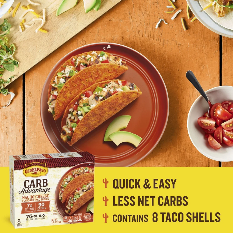 Old El Paso Low Carb Nacho Taco Shells 8ct