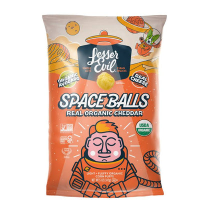 LesserEvil Space Balls, Real Organic Cheddar, 5oz