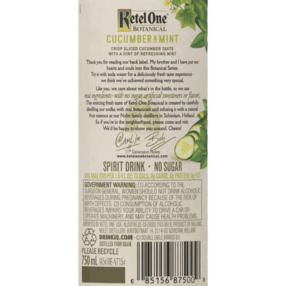 Ketel One Botanical Cucumber & Mint Vodka 750ml (60 Proof)