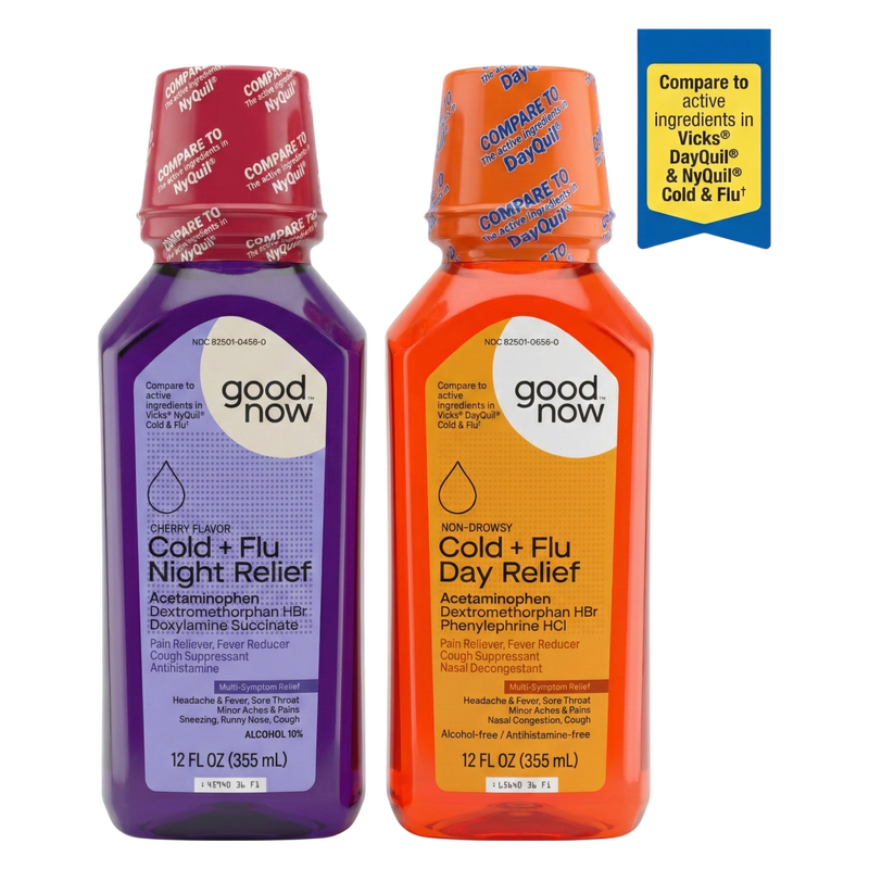 Goodnow Day & Night Cold + Flu Relief Liquid 2pk Cherry Flavor -12 fl oz