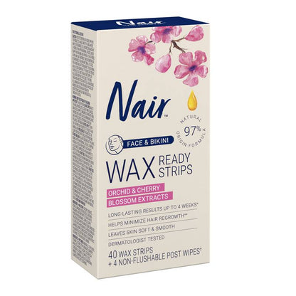 Nair Wax Ready-Strips, Face, 40ct