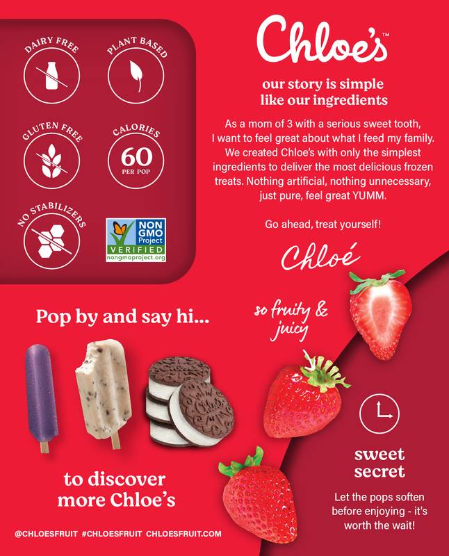 Chloe's Strawberry Fruit Pops 4ct