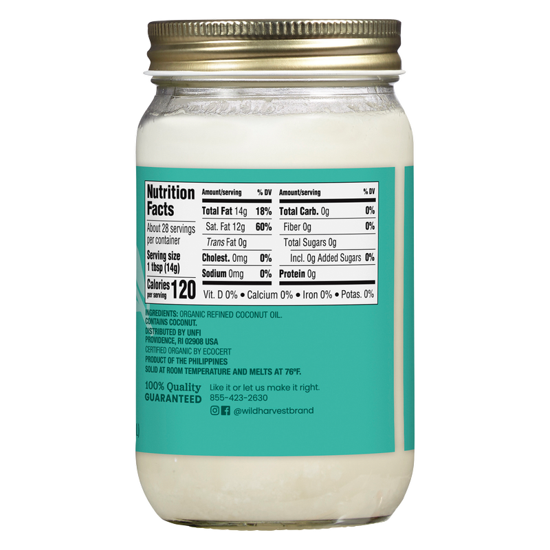 Wild Harvest Organic Coconut Oil, 14oz.