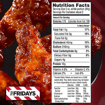 TGI Friday's Honey BBQ Chicken Wings 9oz