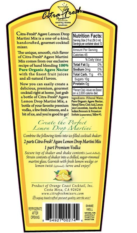Citra Agave Lemon Drop Mix 750ml Btl