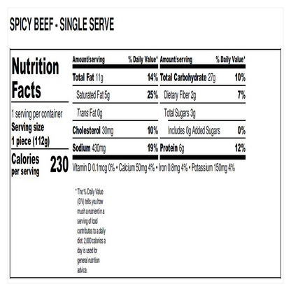Cocina 54 Spicy Beef Empanada 4oz