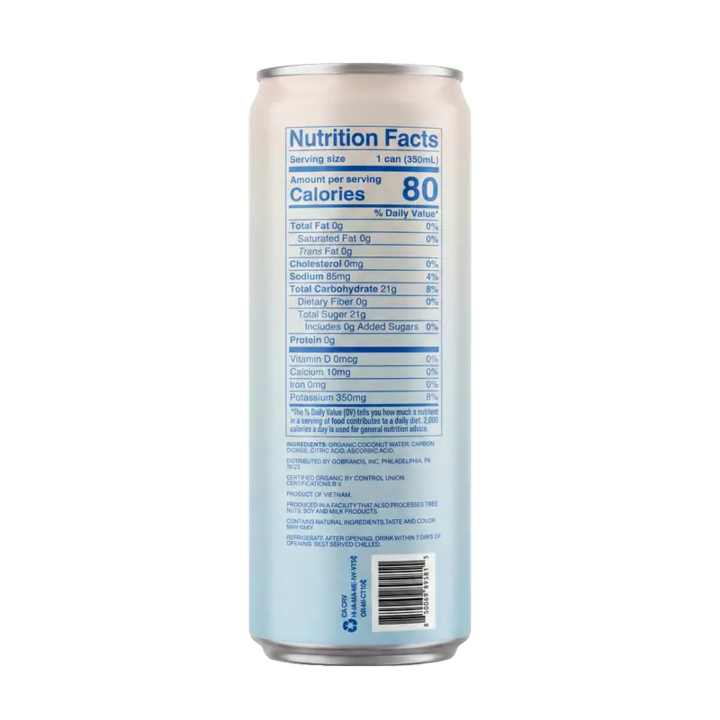 Good Nut Premium Organic Sparkling Coconut Water 11.8oz Can