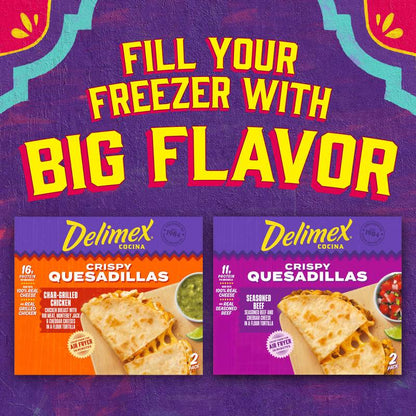 Delimex Char-Grilled Chicken Crispy Quesadillas, 7.5 oz box