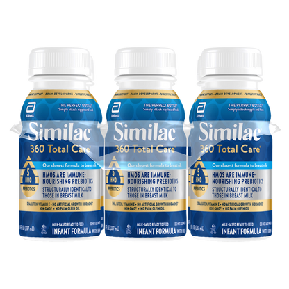 Similac 360 Total Care Non-GMO Ready to Feed Infant Formula Bottles 8 fl oz 6 ct