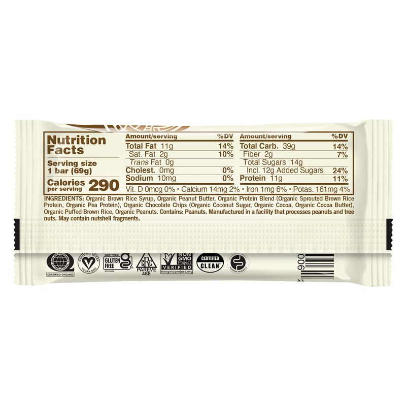 GoMacro Peanut Butter Chocolate Chip Bar 2.4oz