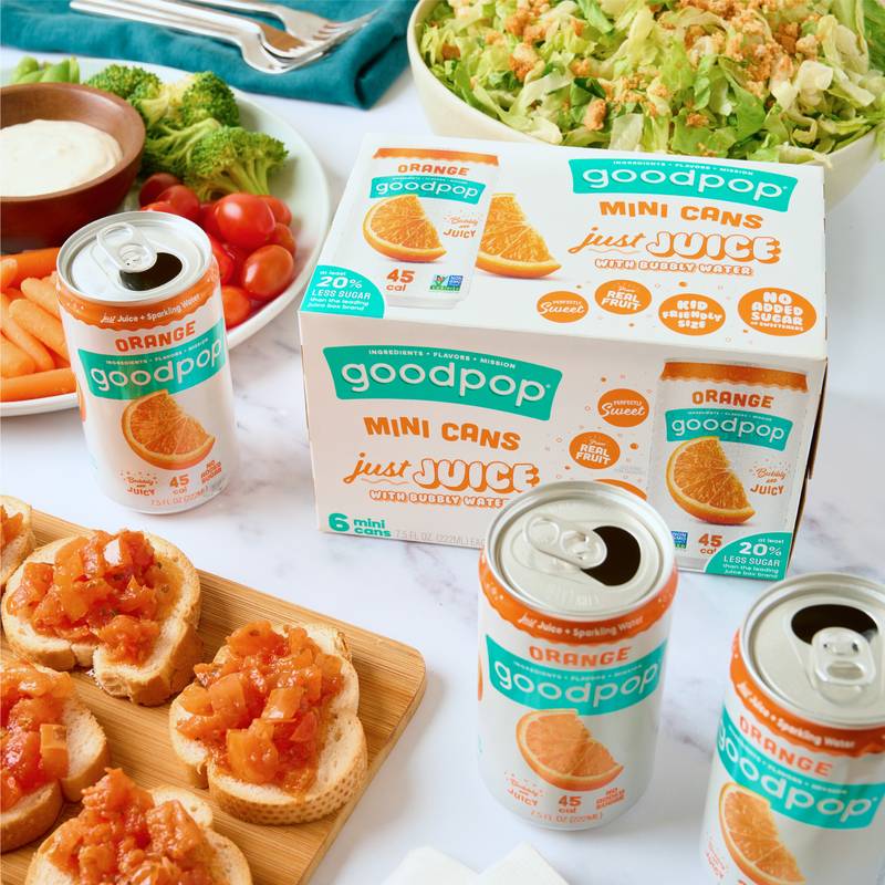 GoodPop Orange Juice Bubbly Water Water 6pk Mini Can DNU