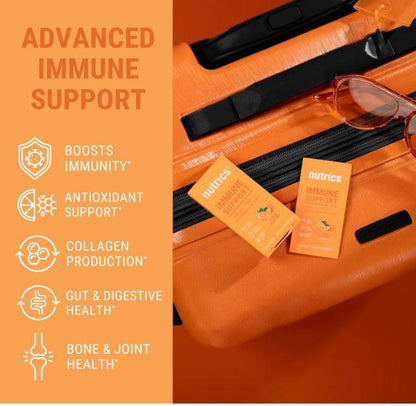 Nutrics Fast-Acting Immunity Support Oral Strips 30ct. Vitamin C + Zinc + B Vitamins, No Water, Zero Sugar