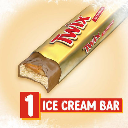 TWIX Ice Cream Bar Vanilla Caramel Chocolatey Cookie Dessert Bar, 3 Oz Bar