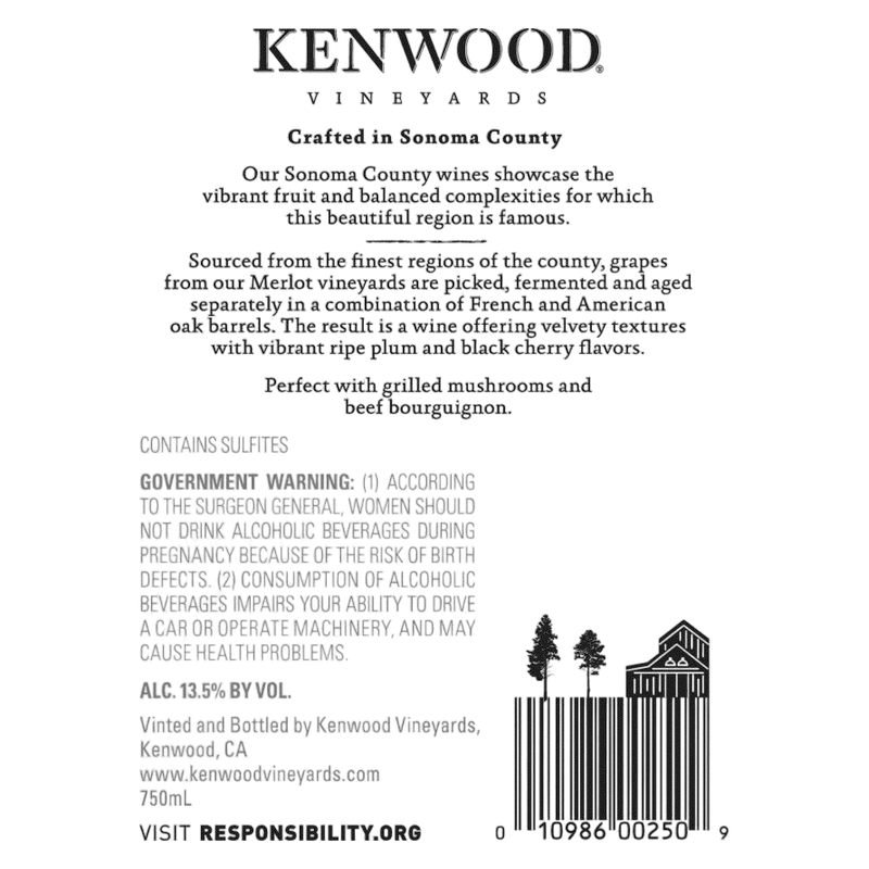 Kenwood Merlot 750ml