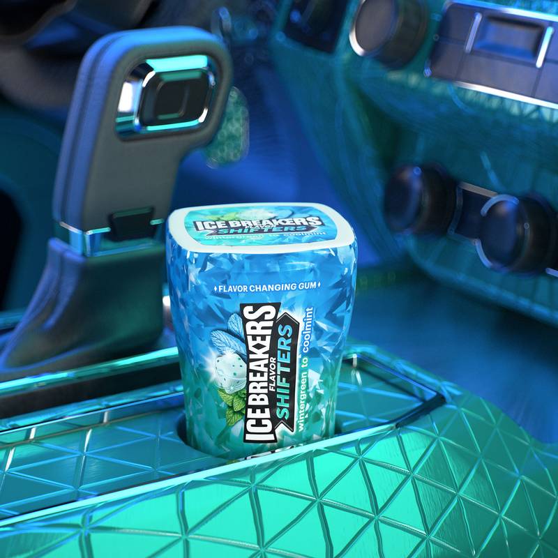 Ice Breakers Flavor Shifters Wintergreen to Coolmint Flavors Sugar-Free Gum Bottle Pack, 3.24 oz
