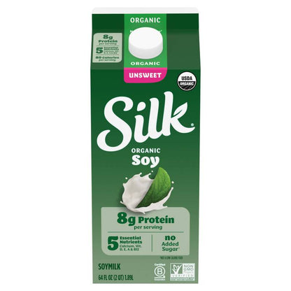 Silk Organic Unsweet Soy Milk 1/2 Gallon
