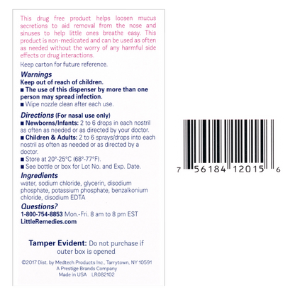 Little Remedies Saline Spray & Drops 0.5oz