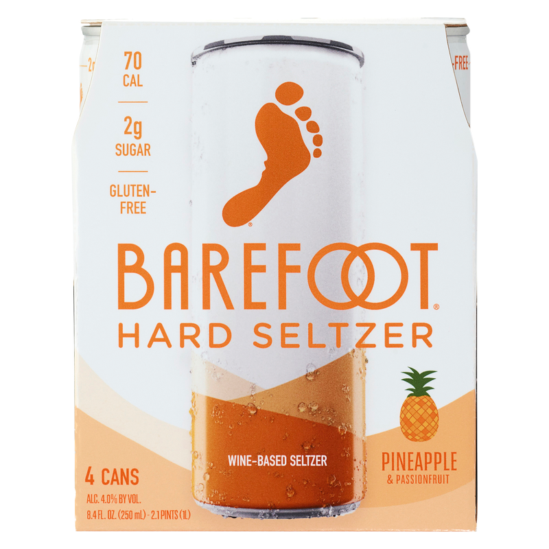 Barefoot Pineapple Hard Seltzer 4pk 250ml Can 4.0% ABV