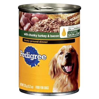 Pedigree Meaty Ground Dinner with Chunky Turkey & Bacon  13.2 oz