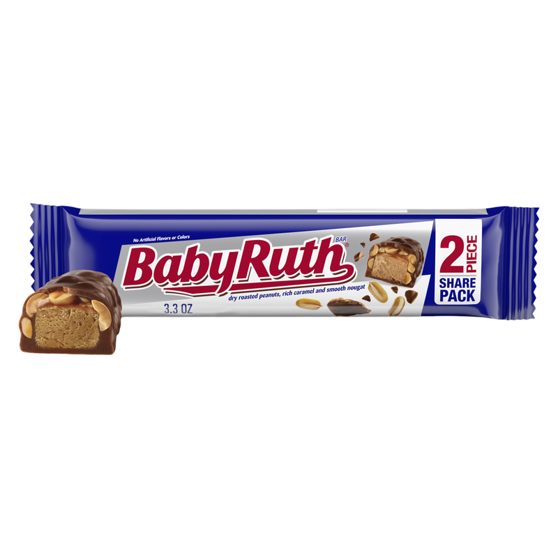 Baby Ruth Chocolatey, Peanut, Caramel, Nougat, Share Size Candy Bars, Share Pack, 3.3 oz