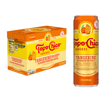 Topo Chico Sabores Tangerine with Ginger Extract Flavored Sparkling Water 8pk 12oz Can