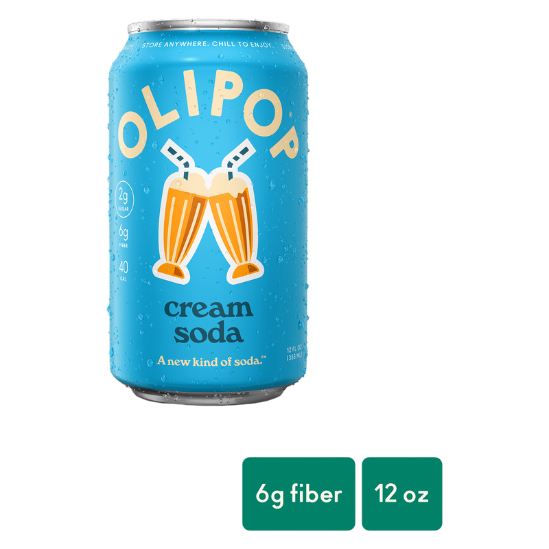 Olipop Cream Soda 12oz Can Shelf Stable