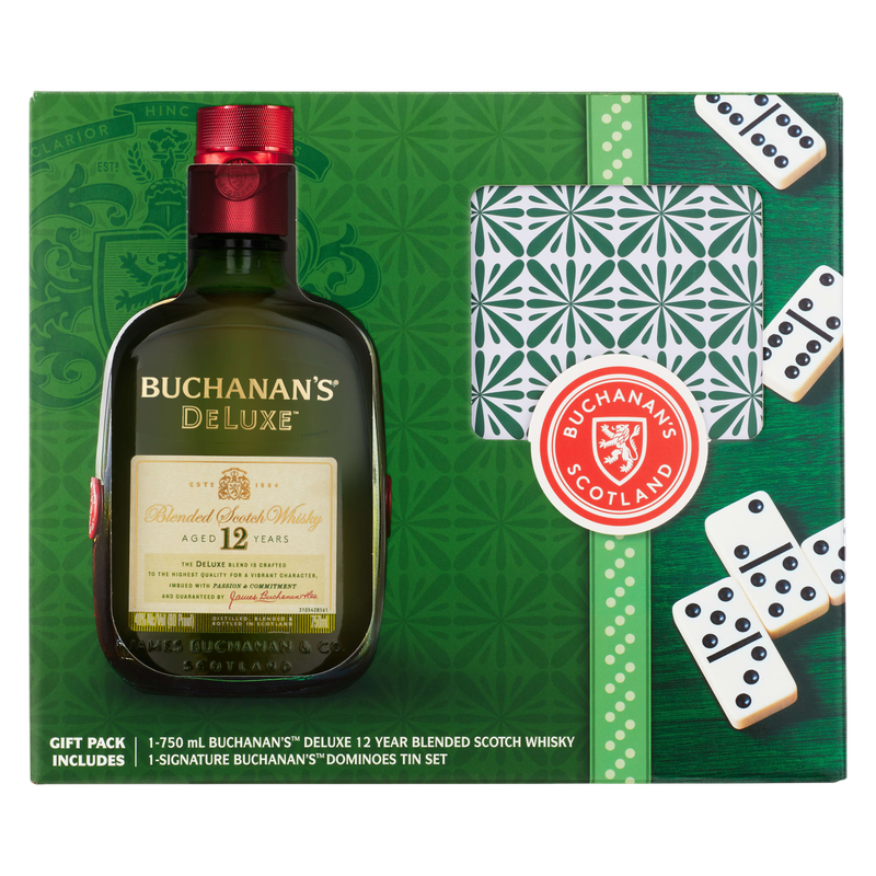 Buchanan's 12 Year Scotch 750ml Bottle w/ Dominoes Tin