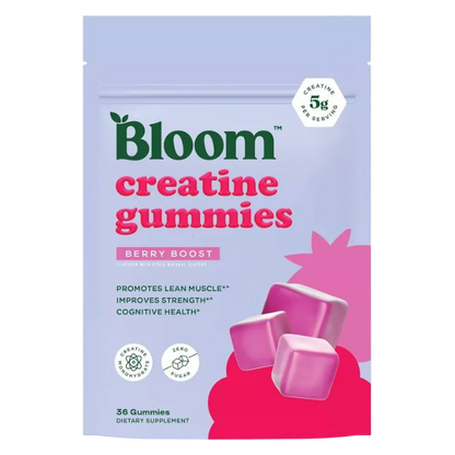 Bloom Creatine Gummies, Berry Boost, 36 Gummies, 12 servings