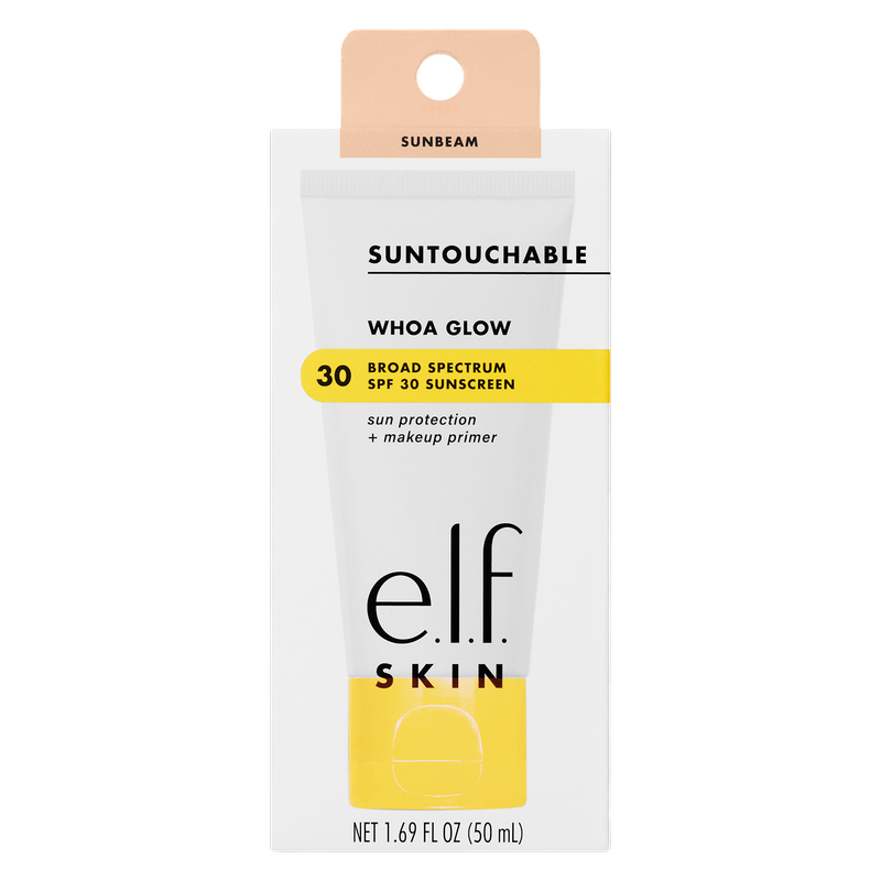 E.l.f. SKIN Suntouchable Whoa Glow Sunscreen & Primer, Sunbeam, SPF 30, 1.7 Fl Oz