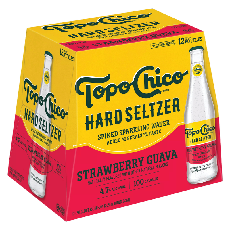 Topo Chico Hard Seltzer Strawberry Guava 12pk 12oz Btl 4.7% ABV