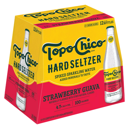 Topo Chico Hard Seltzer Strawberry Guava 12pk 12oz Btl 4.7% ABV