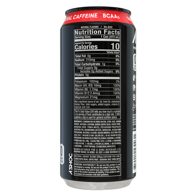 ASHOC Wave Smart Energy Drink 16oz Can