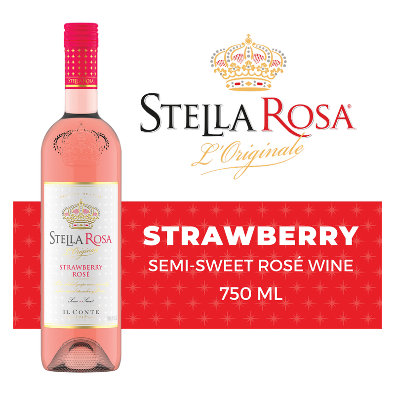 Stella Rosa Strawberry Rose Semi-Sweet Rose Wine 750 ml