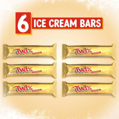 TWIX Ice Cream Bars Vanilla Caramel Chocolatey Cookie Dessert Bar , 6ct