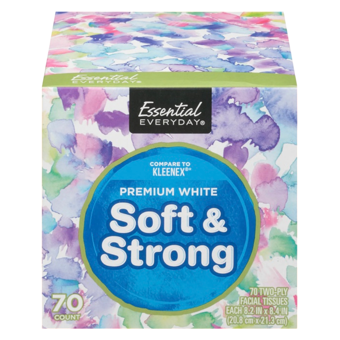 Essential Everyday 70ct Premium White Soft & Strong Facial Tissue