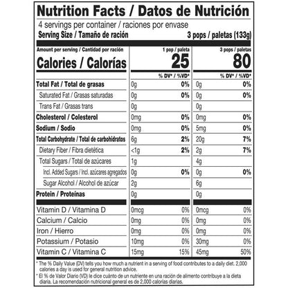 Outshine No Sugar Added Strawberry, Tangerine, and Raspberry Frozen Fruit Pops, Variety Pack, 12ct