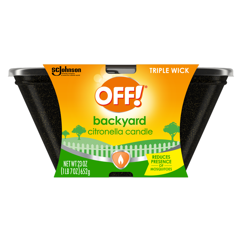 Triple Wick Scented Citronella Candle, 23 Oz., 1 CT, Backyard Outdoor Candle