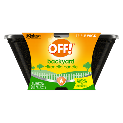Triple Wick Scented Citronella Candle, 23 Oz., 1 CT, Backyard Outdoor Candle