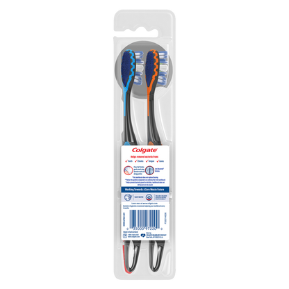 Colgate 360 Floss Tip Advanced Medium Toothbrush 2ct