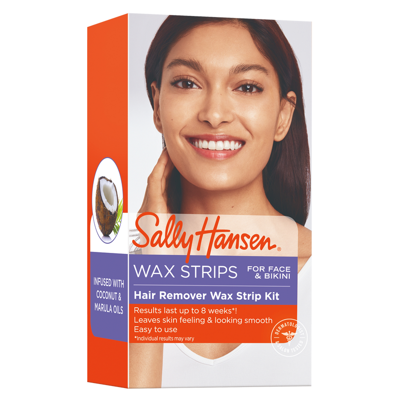 Sally Hansen Brow Face Bikini Hair Remover Wax Strip Kit 34ct