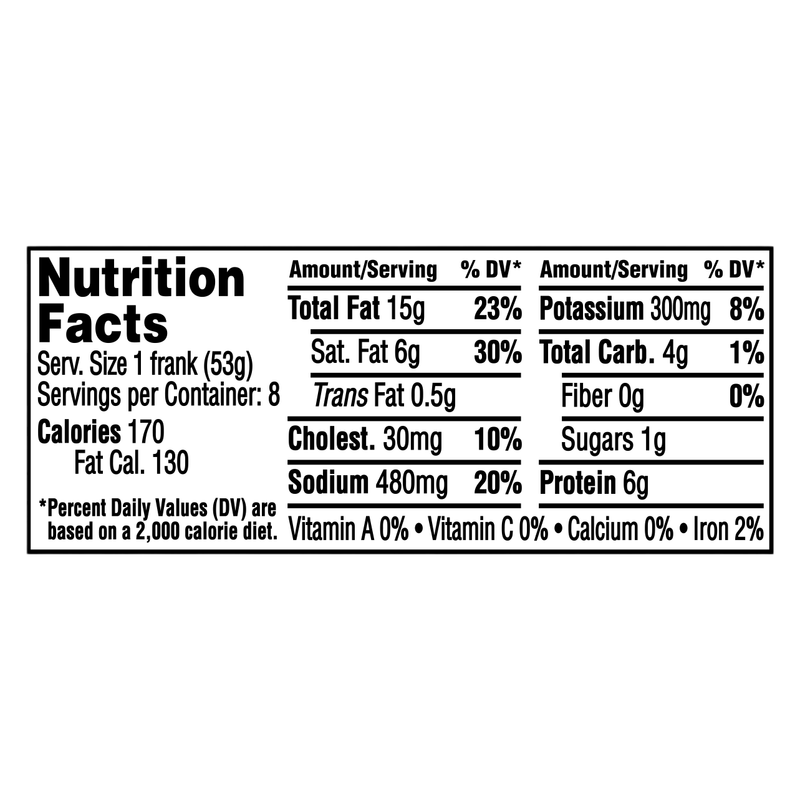 Ball Park Bun Size Beef Franks - 15oz/8ct