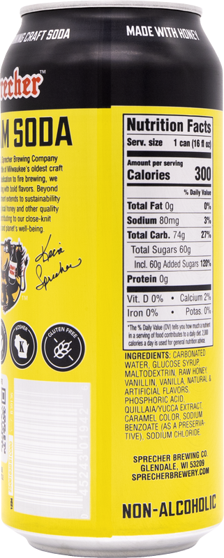 Sprecher Cream Soda 16oz Can