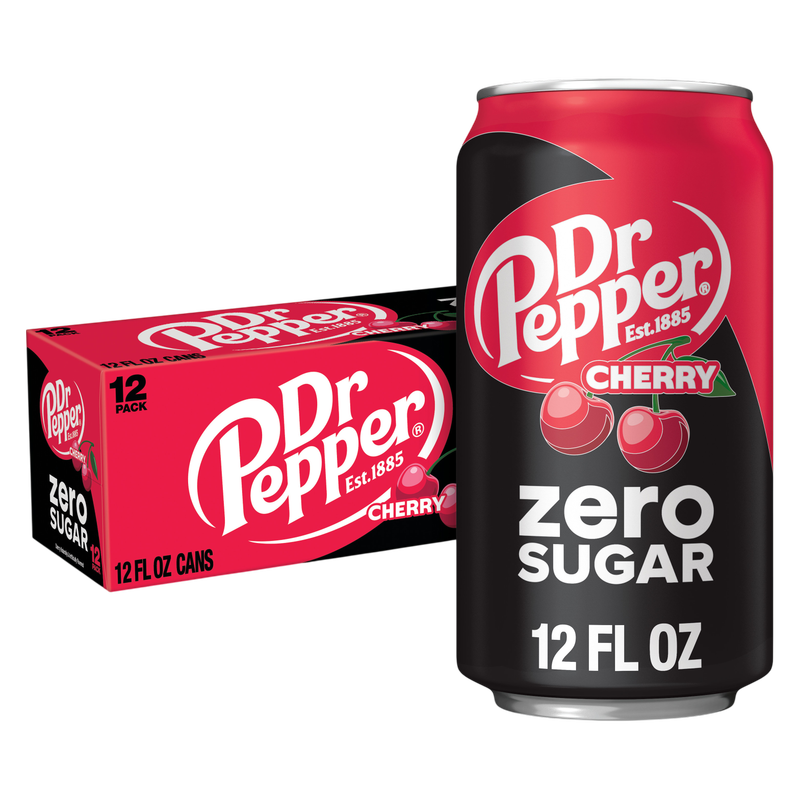 Dr Pepper Zero Sugar Cherry 12pk 12oz Can