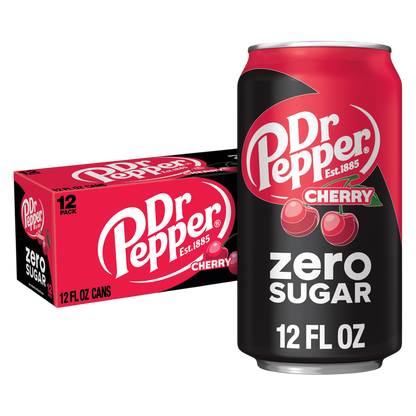 Dr Pepper Zero Sugar Cherry 12pk 12oz Can