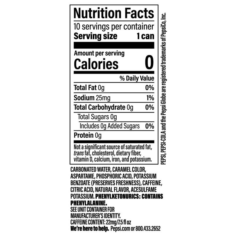 Diet Pepsi 10pk 7.5oz Mini Can