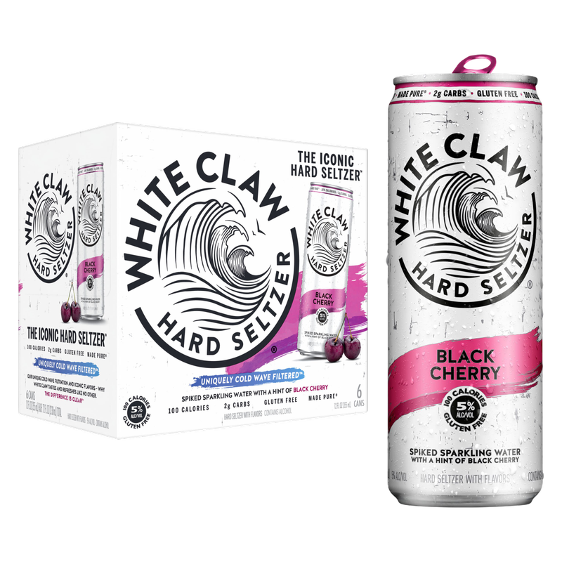 White Claw Seltzer Black Cherry 6pk 12oz Can 5.0% ABV